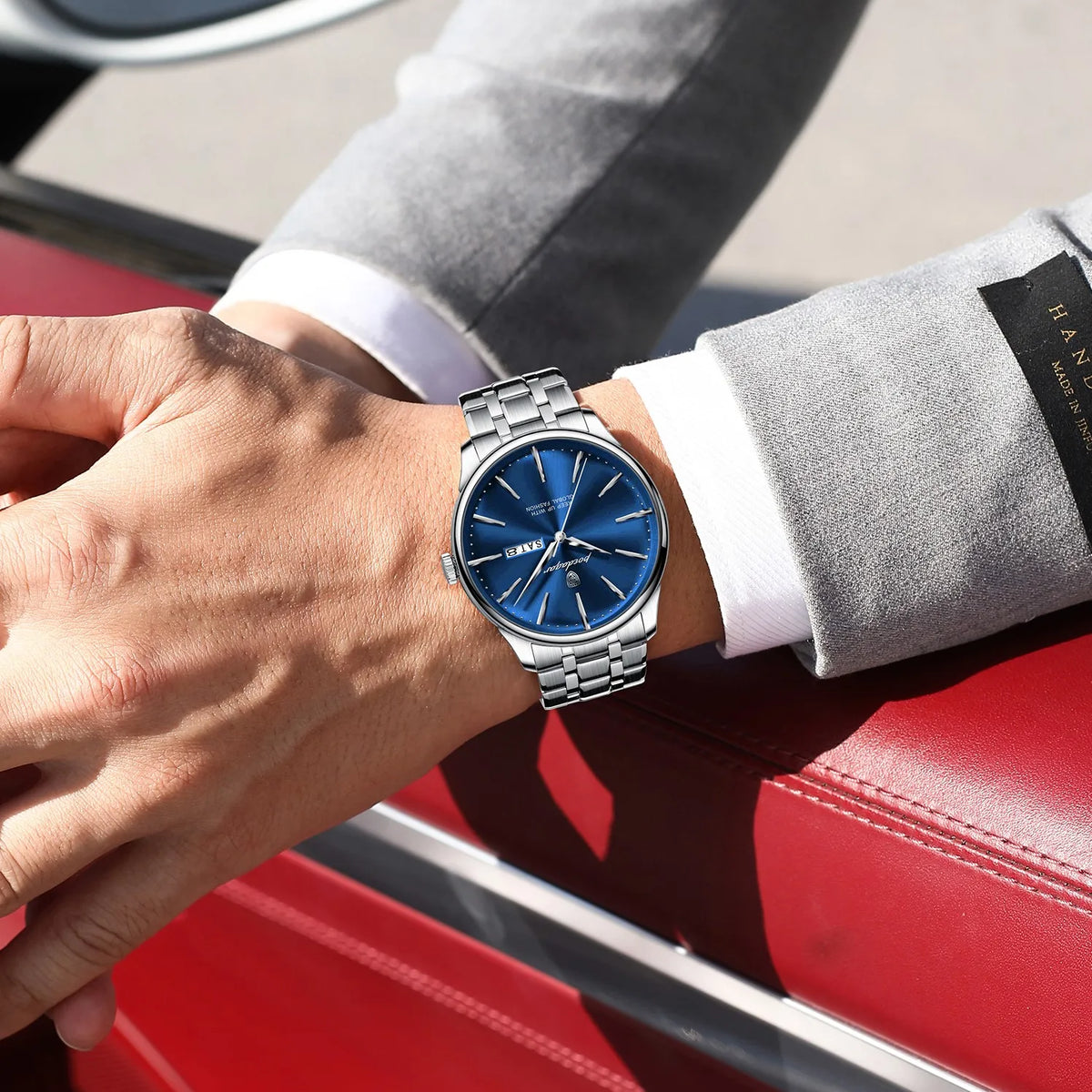 Poedagar 843 Luxury Men Watch Waterproof Calendar Sunray Dial Quartz Wristwatch Business Casual Factory Direct Ready to Ship