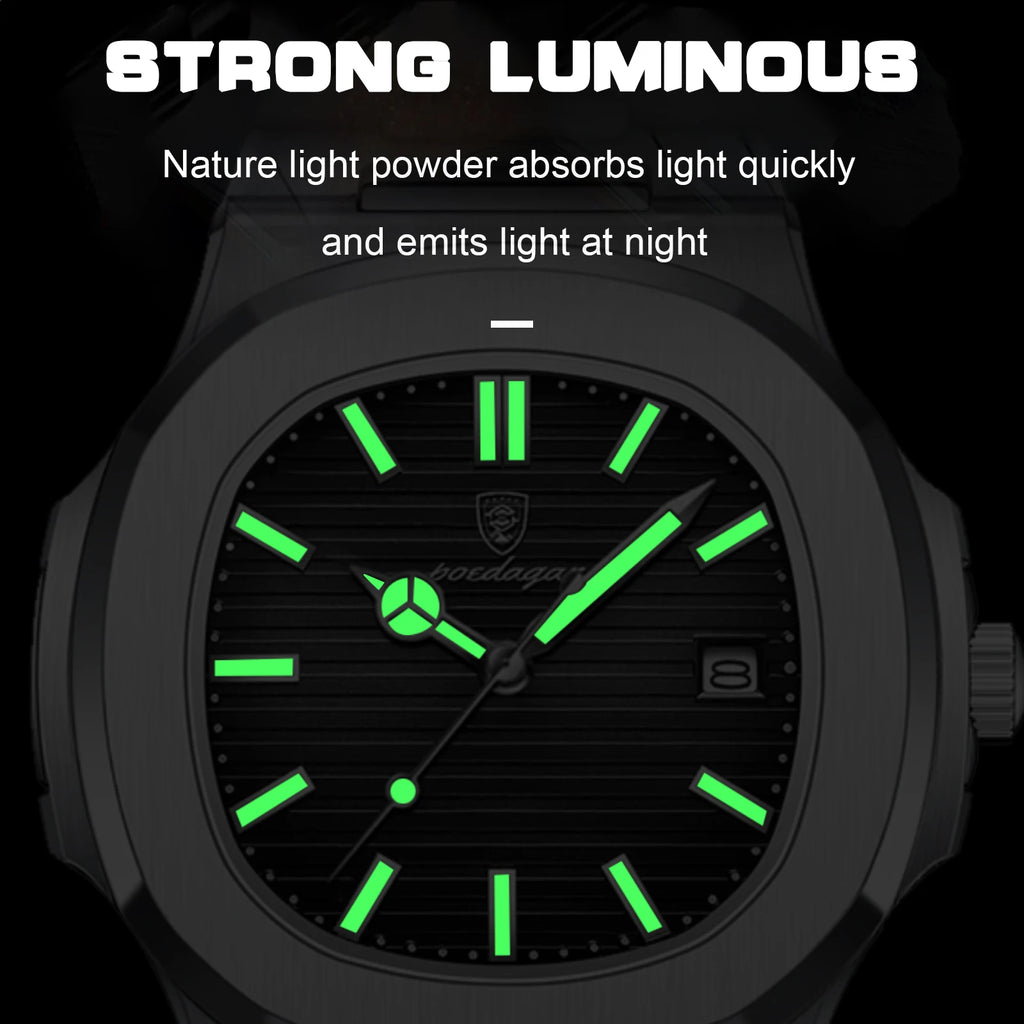 Poedagar 613 Men's Watch Hot Sale Montre Homme Business Quartz Watches Luxury Stainless Steel Waterproof Luminous Watch for Men