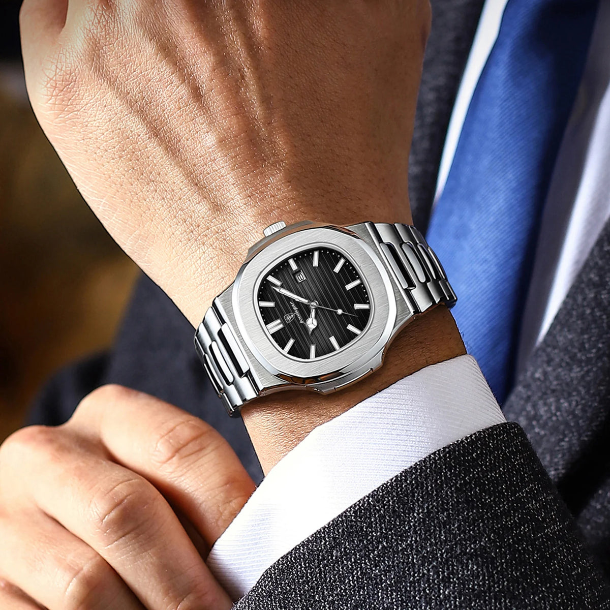 Poedagar 613 Men's Watch Luxury Business Luminous Waterproof Stainless Steel Quartz Watches Montre Homme Office Gift for Men