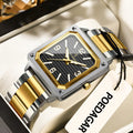 Poedagar 870 Luxury Men Watch Square Dial Reloj Waterproof Luminous Quartz Watches Stainless Steel Business Watch for Men Montre