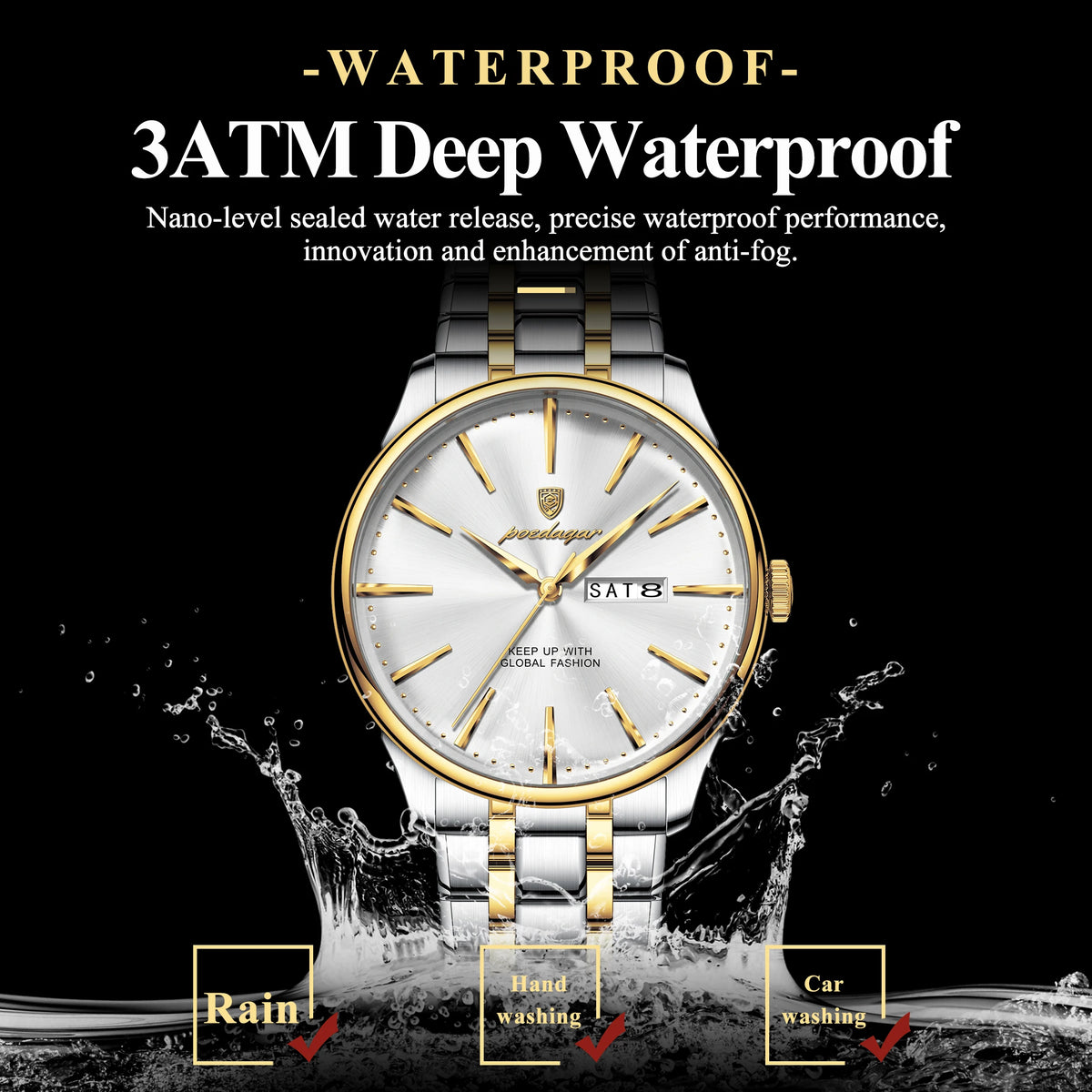 Poedagar 843 Men Watch Ready to Ship Factory Direct Wholesale Luxury Classic Waterproof Calendar Quartz Wristwatch Montre Reloj