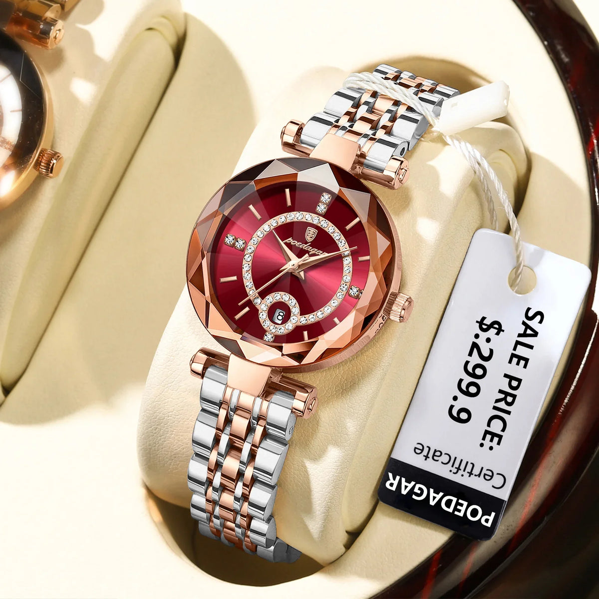 Poedagar 726 High Quality Diamond Ladies Quartz Watch Waterproof Date Stainless Steel Women Watch