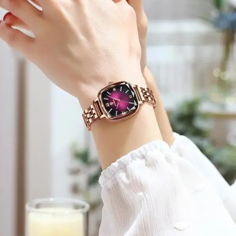 Poedagar Fashion Luxury Diamond Lady Watch Popular Stainless Steel Quartz Watches Top Brand Waterproof Watch Women