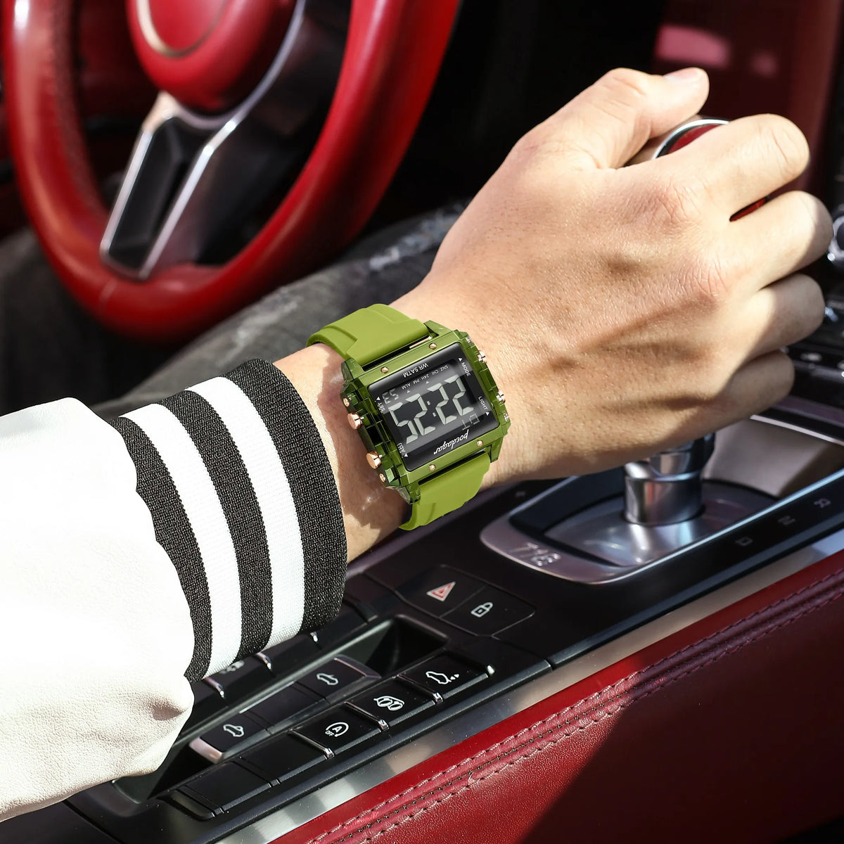 Poedagar E123 Luxury Mens Watch Punk Personalized Square LED Digital Watch Silicone Strap Youth Fashion CE Certified in Stock