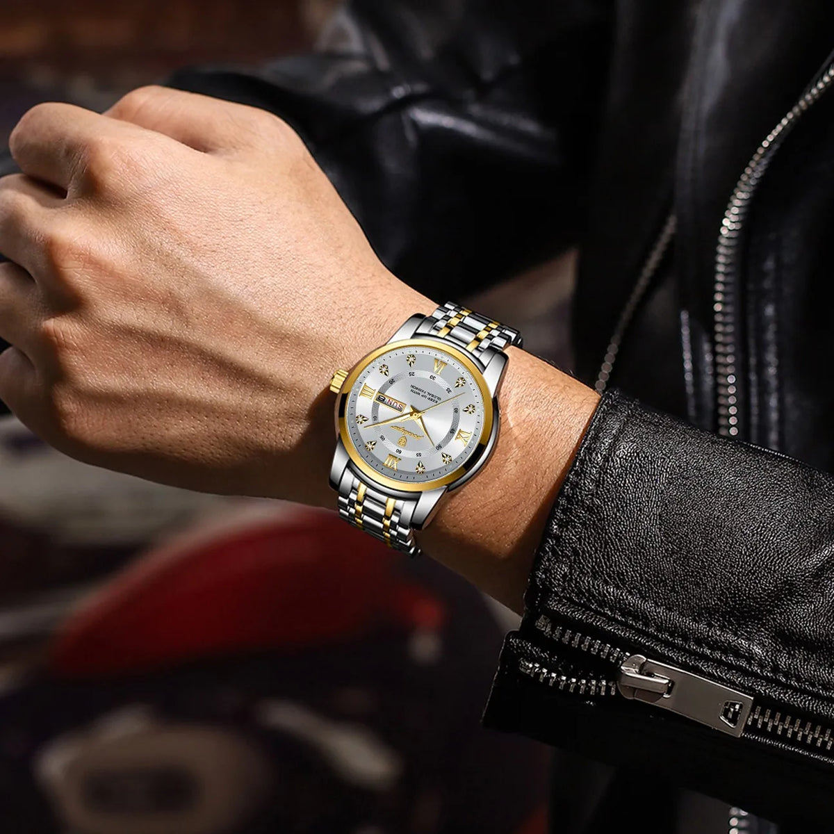 Poedagar 936 Luxury Men Watch Business Roman Numeral Date Stainless Steel Montre Reloj Quartz Watch for Men Waterproof in Stock