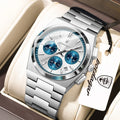 Poedagar 970 Luxury Men Quartz Watch New Fashion Waterproof Luminous Wristwatch Chronograph Stainless Steel Reloj Watch for Men