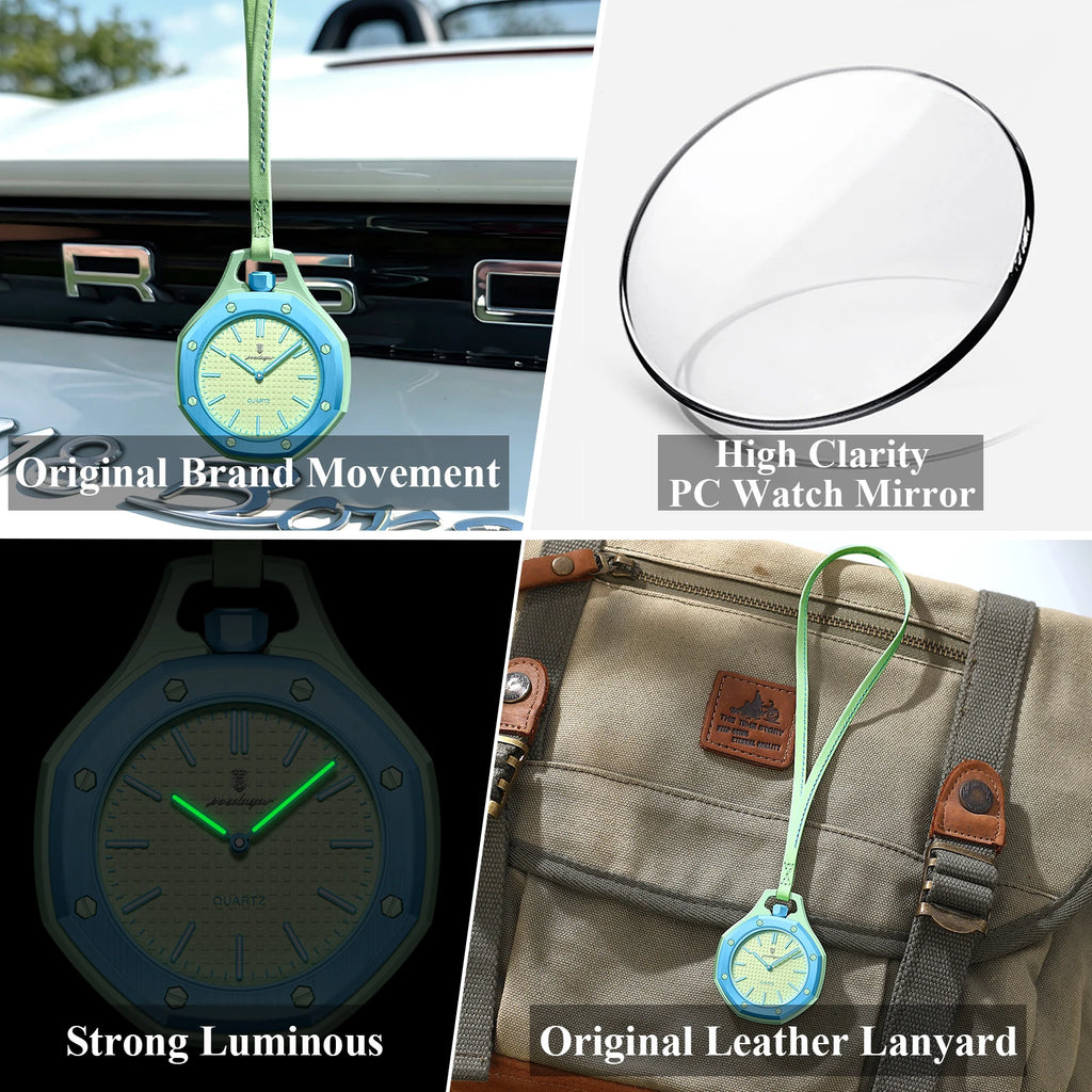 Poedagar 630 Fashion Hanging Watch Octagonal Case Lanyard Neck Watch Luminous Lightweight Pop Style Youth Watch in Stock