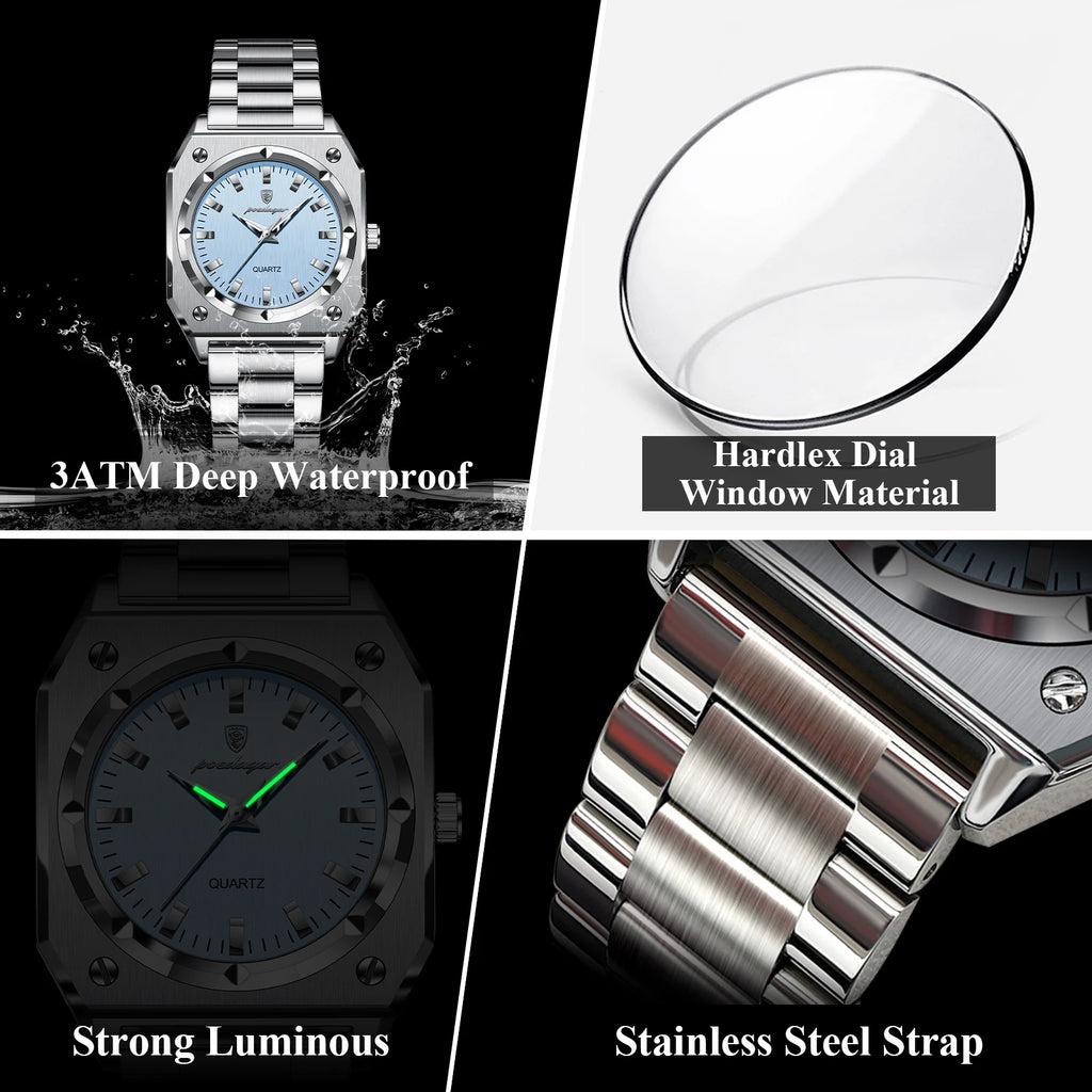 Poedagar 788 Women's Dress Watch Waterproof Luminous Luxury Chic Montre Wristwatch Stainless Steel Quartz Watch for Women