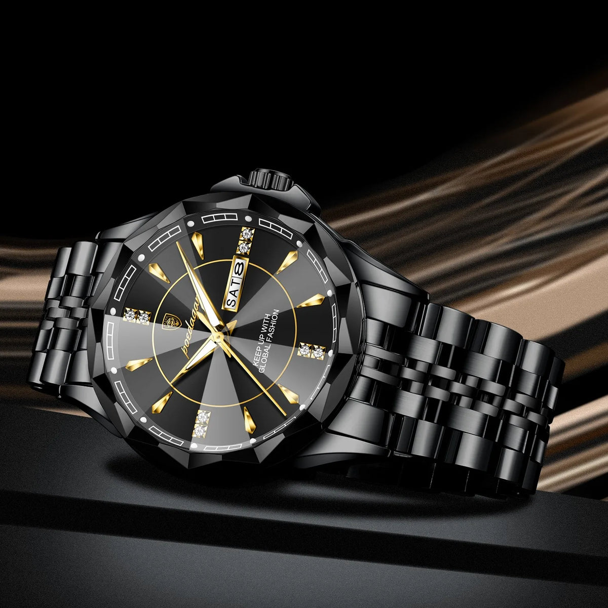 Poedagar 674 Luxury Men's Watches Waterproof Luminous Calendar Quartz Wristwatch Reloj Stainless Steel Daily Wear Watch for Men