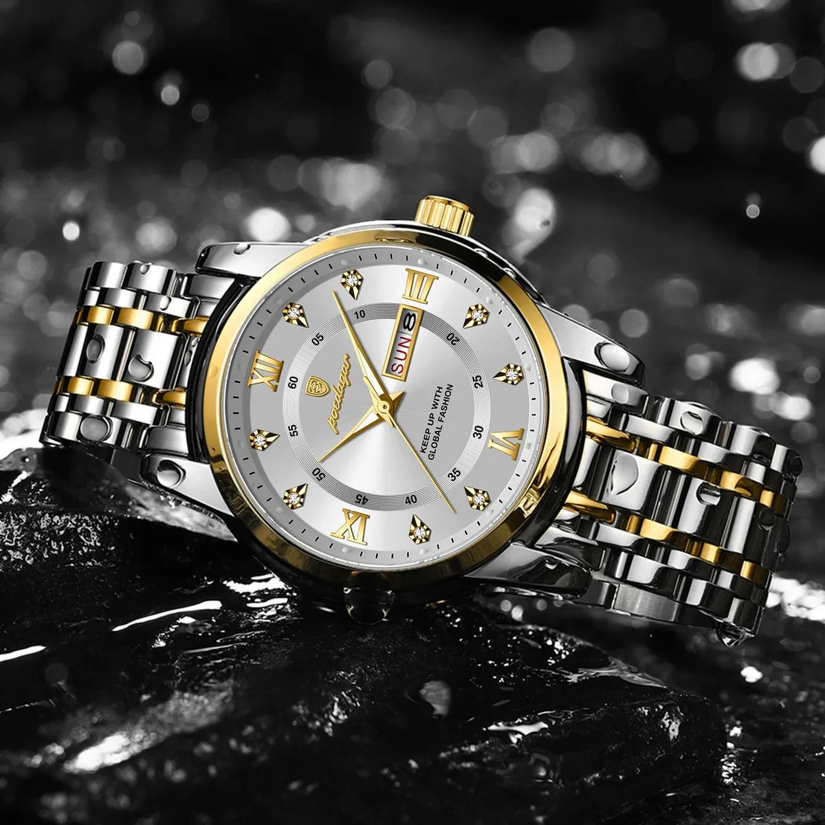 Poedagar 936 Luxury Men Watch Business Roman Numeral Date Stainless Steel Montre Reloj Quartz Watch for Men Waterproof in Stock