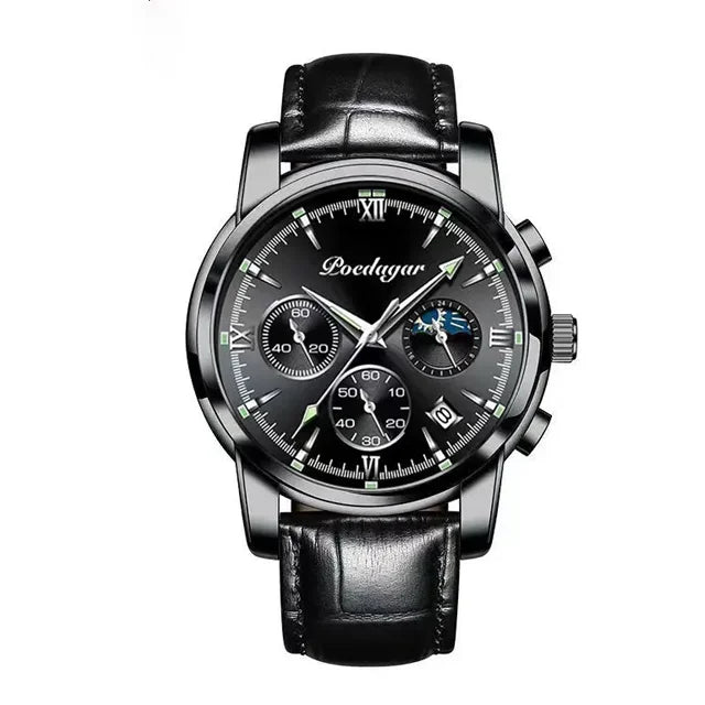 Poedaga Top High Quality Sport Watch for Men WaterproofStainless Steel Fashion Men Wrist Luminous Date Quartz Watches
