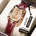 Poedagar 785 Luxury Women Watches Square Case Crystal Clock for Girl Business Leather Band Waterproof Quartz Watch for Women