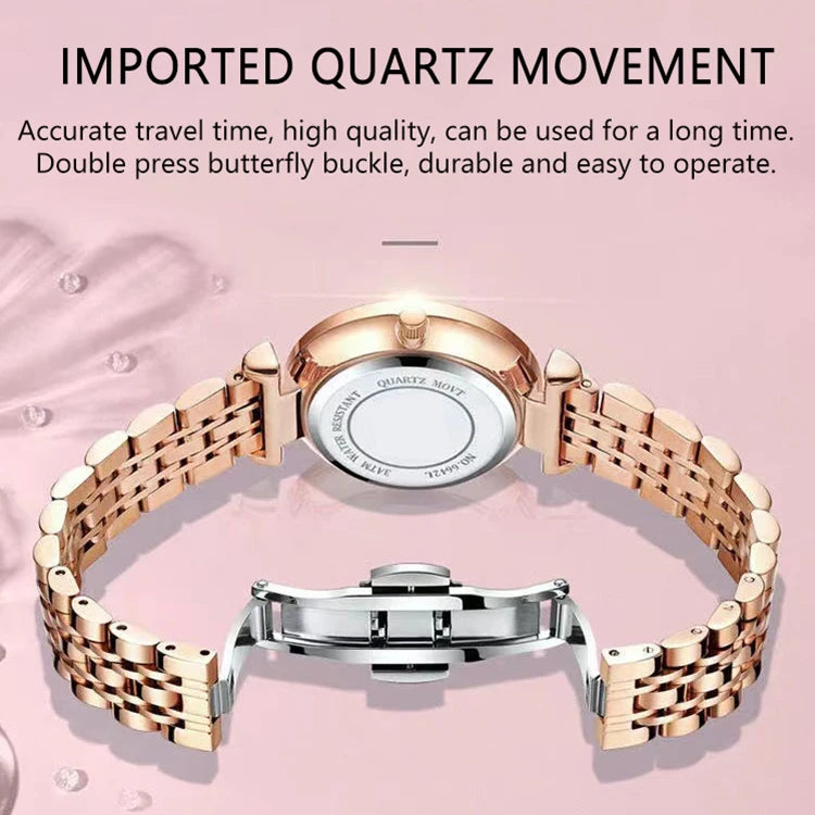 Poedagar Fashion Luxury Diamond Lady Watch Popular Stainless Steel Quartz Watches Top Brand Waterproof Watch Women