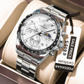 Poedagar 879 Original Men Reloj Waterproof Luminous Chronograph Quartz Men's Watches Luxury Stainless Steel Watch for Men