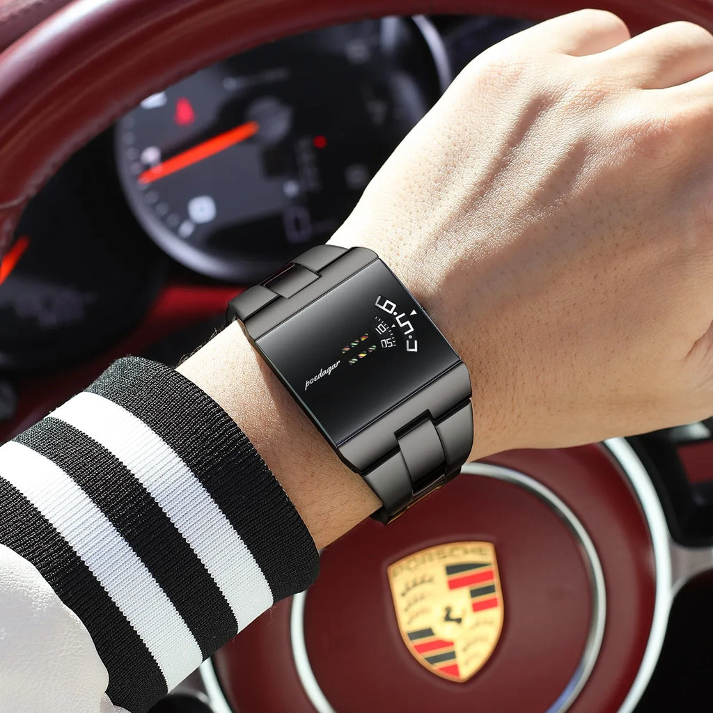 Poedagar 857 Men's Watch Luxury Stainless Steel Band Quartz Watches Luminous Waterproof Sport Watch for Men Fashion Montre Homme