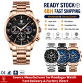 Poedagar 928 Luxury Men's Watch Wholesale Chronograph Stainless Steel Quartz Watch for Men Luminous Waterproof Montre Reloj