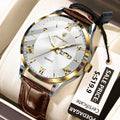 Poedagar 978 Luxury Leather Bracelet Quartz Watch for Men Luminous Waterproof Mens Watch
