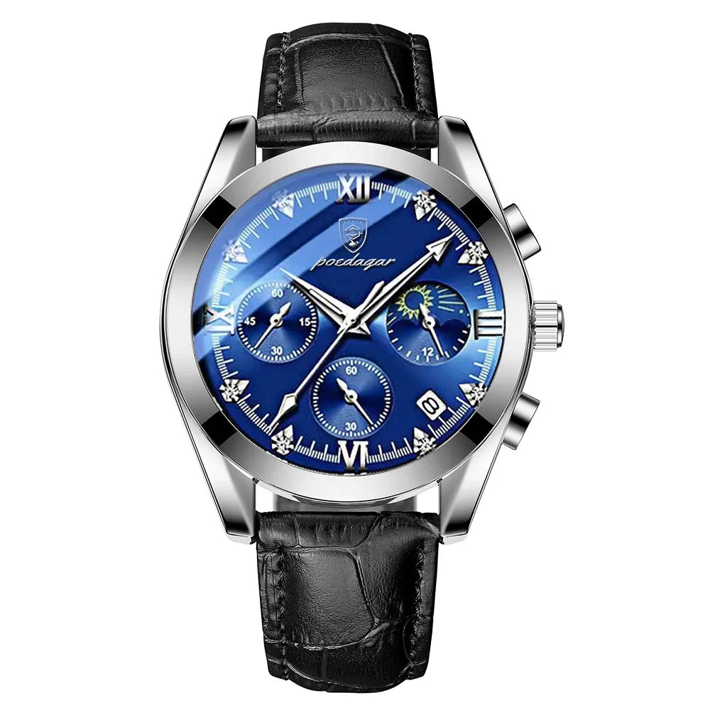 Poedagar New Fashion Men Watch Luminous Waterproof Quartz Watches Luxury Stainless Steel Man Wrist with Date Watch for Men