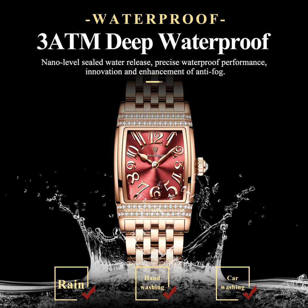 Poedagar 799 Women Luxury Quartz Watch Rose Gold Stainless Steel Bracelet Waterproof Ladies Wrist Watch