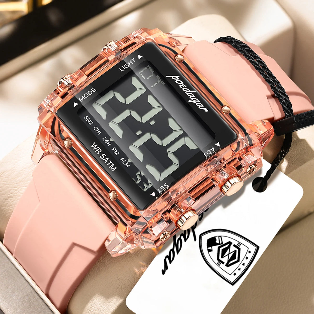 Poedagar E123 Men Digital Sports Watch LED Display 50M Waterproof Multifunction Electronic Casual Trendy Wristwatch Jam Tangan
