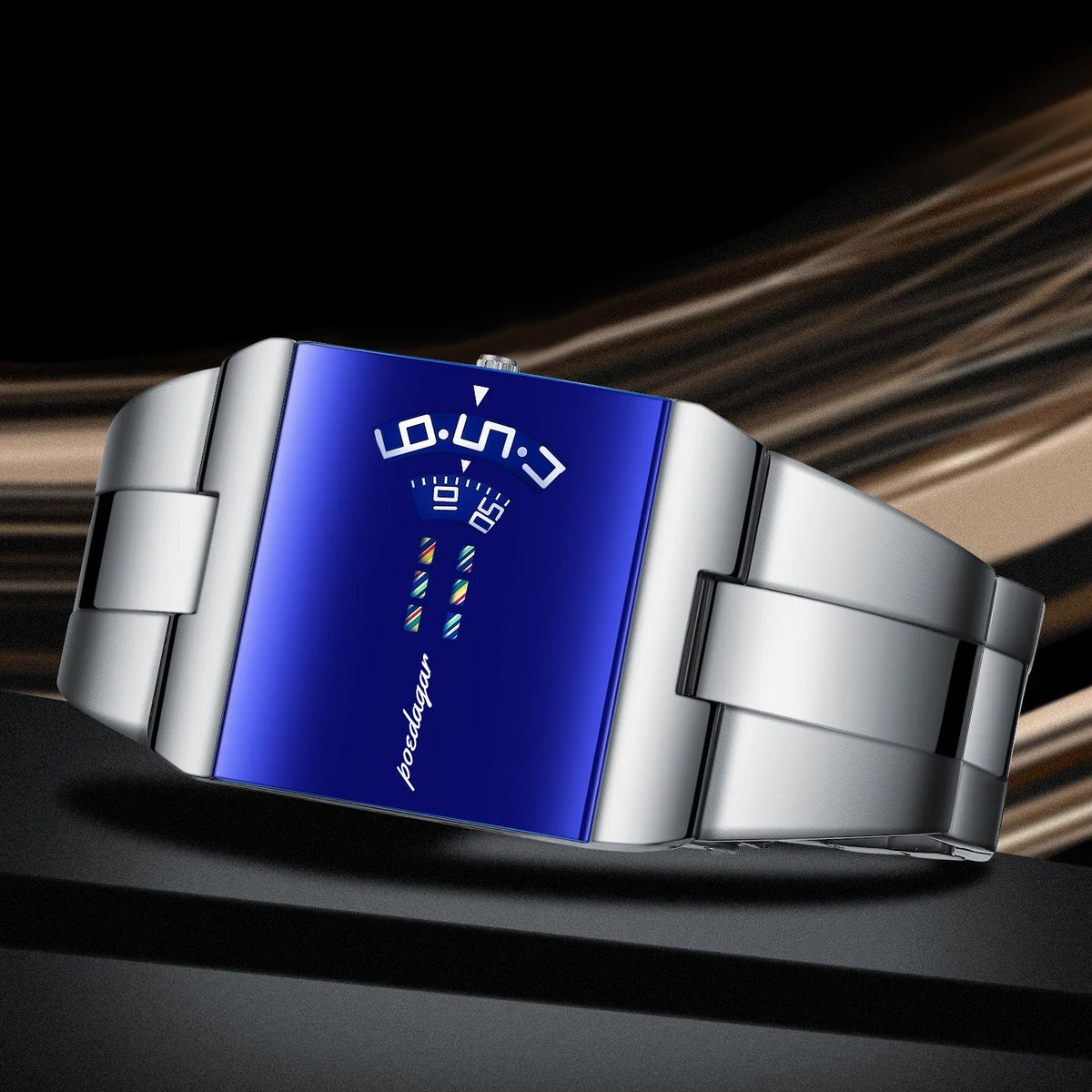 Poedagar 857 Luxury Men's Watch Trendy Stainless Steel Montre Blue Mirror Dial Waterproof Business Classic Factory Wholesale