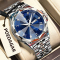 Poedagar 698 Men Quartz Watches Luxury Business Stainless Steel Strap Wrist Watch Calendar Luminous Waterproof Watch for Men