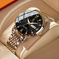 Poedagar 836 Wrist Watch Men Diamond Quartz Watches Stainless Steel Relojes Hombre Waterproof Luminous Calendar Watch for Men