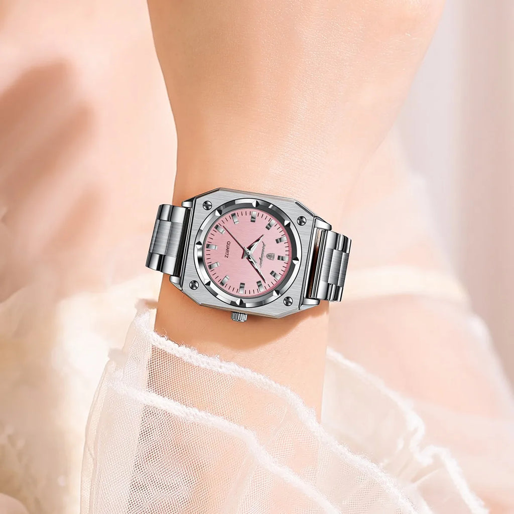 Poedagar 788 Luxury Women's Watch Elegant Waterproof Luminous Exquisite Dress Wristwatch Stainless Steel Quartz Watch for Men