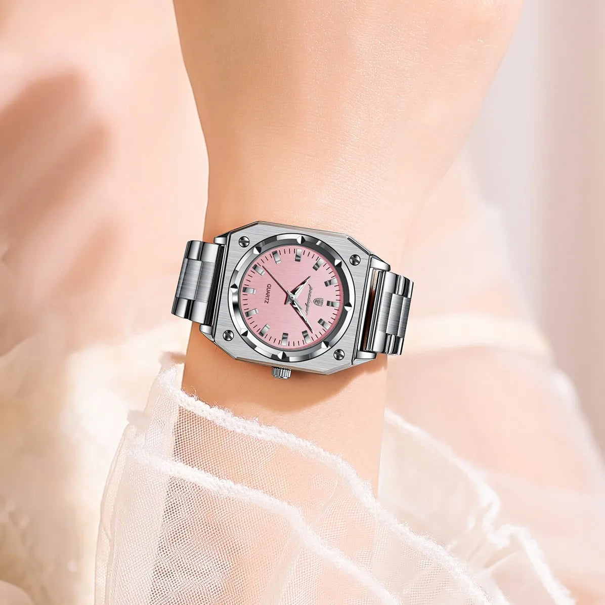 Poedagar 788 Luxury Women's Watch Elegant Waterproof Luminous Exquisite Dress Wristwatch Stainless Steel Quartz Watch for Men