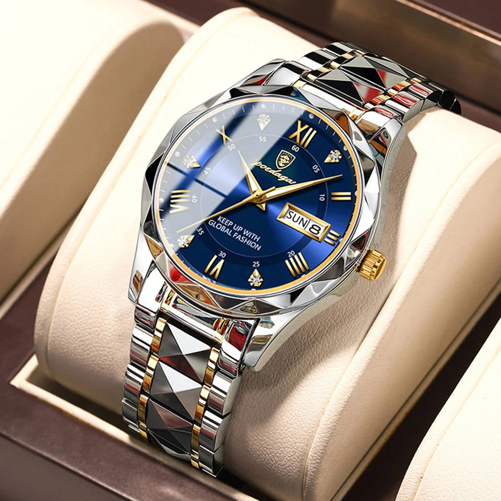 Poedagar Luxury Fashion Quartz Watches for Men Women Waterproof Luminous Stainless Couple Watches