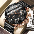 Poedagar Reloj 892 Men Luxury Stainless Steel Bracelet Waterproof Luminous Chronograph Watch