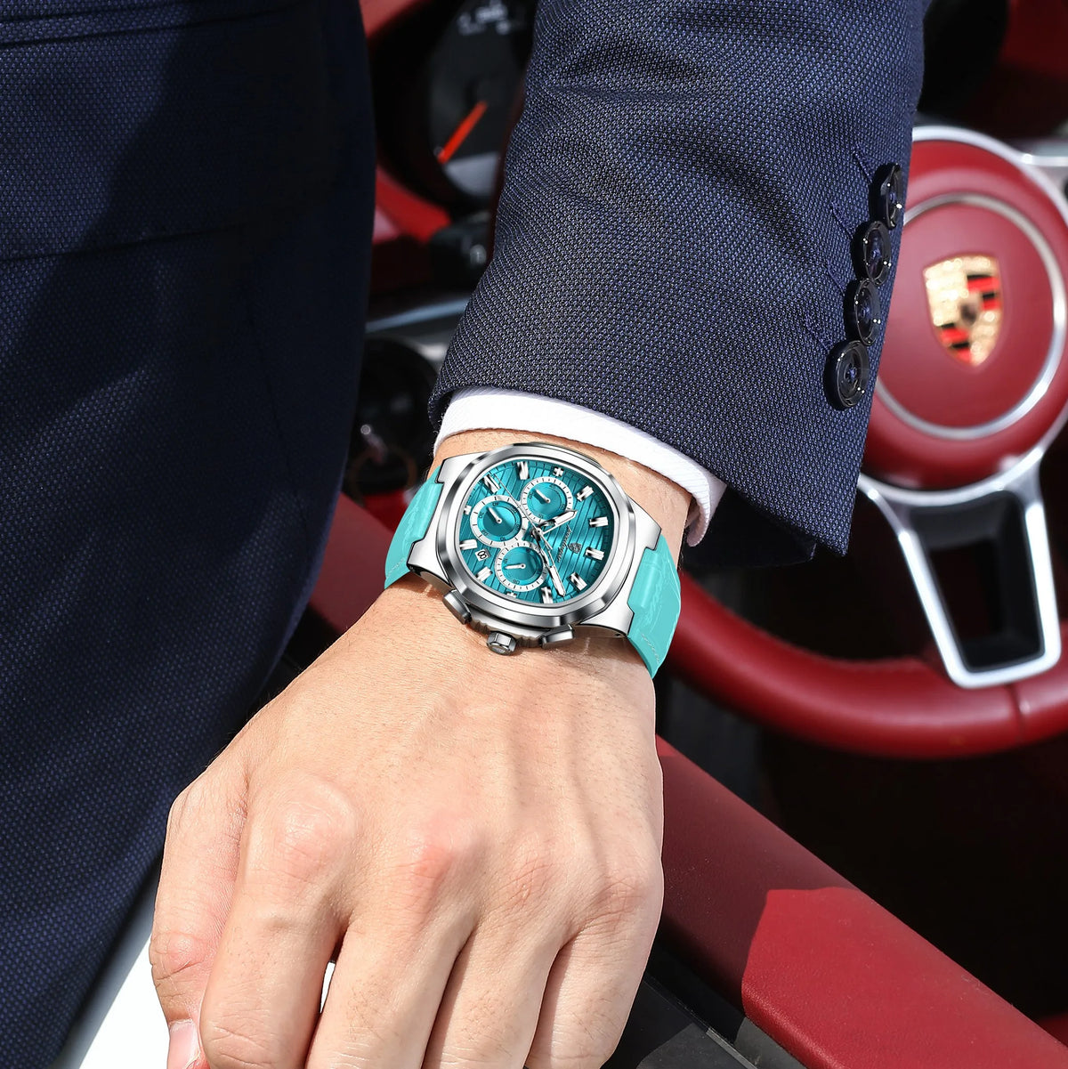 Poedagar 834 Luxury Mens Quartz Watch Wholesale Relogio Masculino Waterproof Luminous Leather Strap Chronograph Daily wear