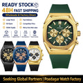 Poedagar 893 Luxury Men's Chronograph Watch Sports Silicone Strap Quartz Watch Montre Waterproof Luminous Wristwatch for Men