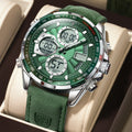 Poedagar Original Multi-functional Chronograph Watches for Men Waterproof Luxury Leather Quartz Wrist Men Watch