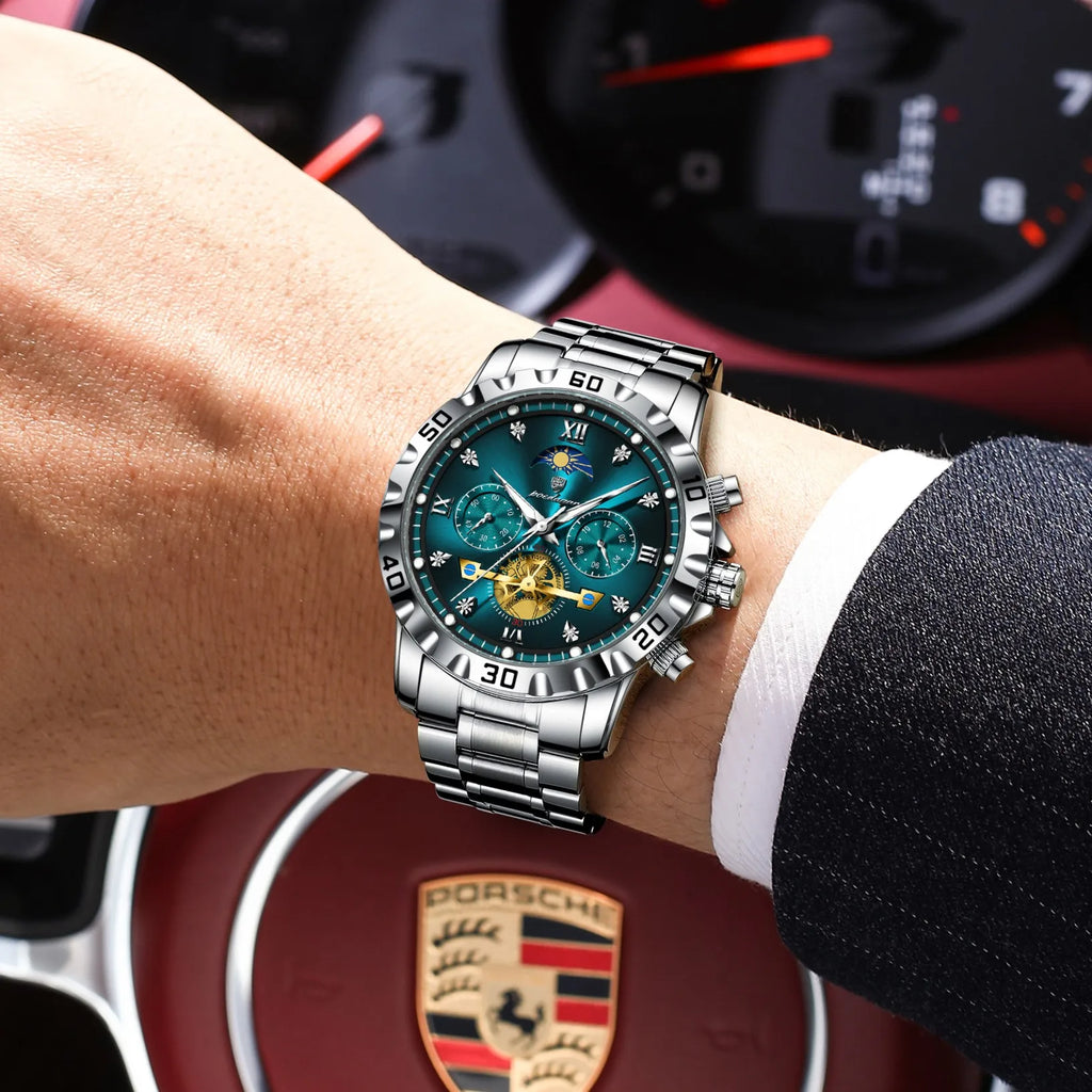 Poedagar 634 Men's Watch Luxury Stainless Steel Quartz Watches Business Montre Homme 3ATM Waterproof Luminous Wristwatch for Men