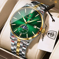 Poedagar 854 Men's Quartz Watch Luxury Moon Phase Stainless Steel Montre Homme Calendar Waterproof Business Wristwatch for Men