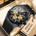 Poedagar 893 Luxury Mens Watches Silicone Strap Sports Wristwatch Montre Waterproof Luminous Chronograph Quartz Watches for Men