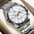 Poedagar 879 Men's Chronograph Watch Luxury Original Waterproof Luminous Quartz Stainless Steel Watches for Men Montre Homme