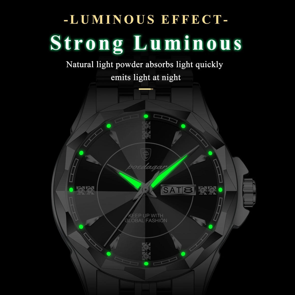 Poedagar 674 Luxury Men's Watches Business Stainless Steel Quartz Watch Waterproof Luminous Calendar Reloj Wristwatch for Men