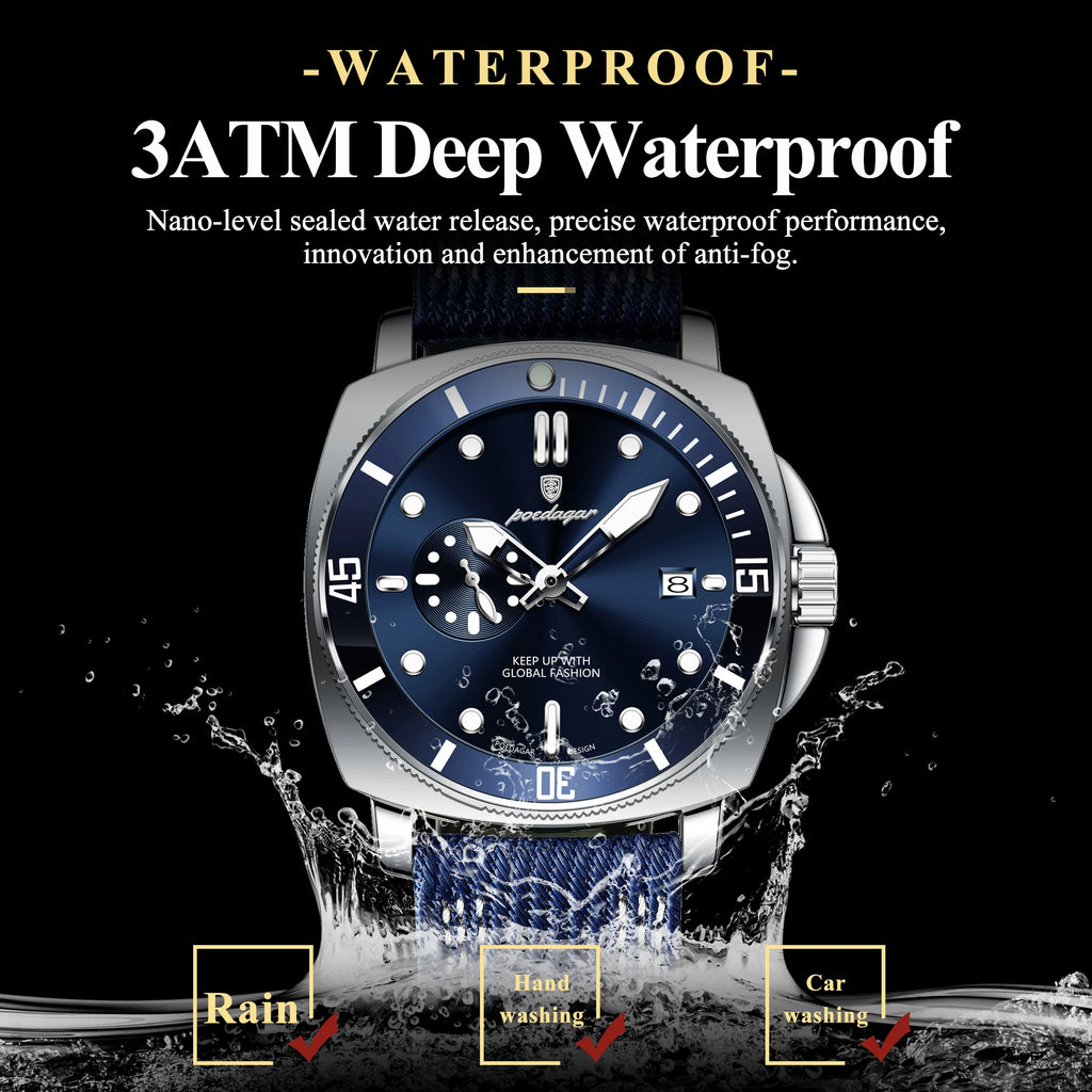 Poedagar Factory Wholesale Luxury Leather Men Wristwatch Waterproof Luminous Quartz Watch for Men