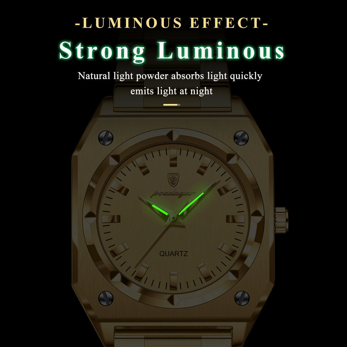 Poedagar 788 Gold Luxury Women Watch Waterproof Luminous Stainless Steel Women's Quartz Watches