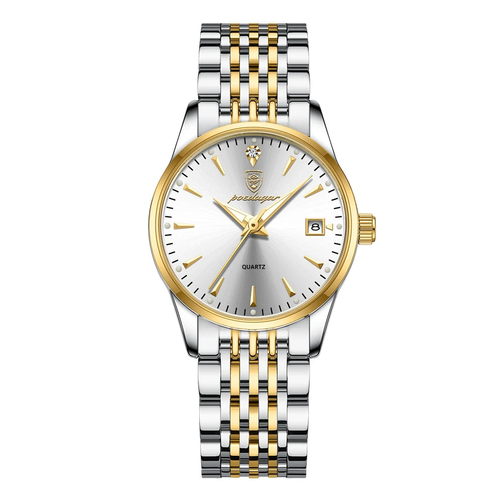 Poedagar Wholesale Direct Sales Ladies Watch Luminous Waterproof Quartz Watches Luxury Stainless Steel Watch Womenfor Girls