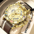Watch for Men Luxury Poedagar 892 Trendy Leather Strap Chronograph Reloj Luminous Montre Homme Waterproof Men's Quartz Watches