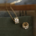 Sterling Silver Ring & Pendant Necklace with Diamond Pave – Elegant Minimalist Jewelry