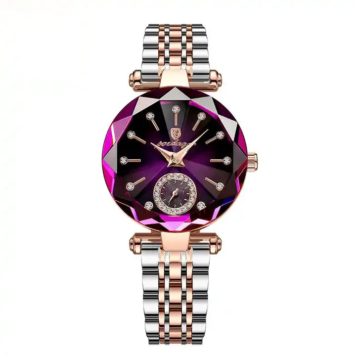 Poedagar Fashion Rose Gold Ladies Watch Jewelry Design Steel Quartz Watches Luminous Waterproof Watch Women