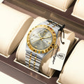 Poedagar 872 Luxury Men's Watch Week Date Waterproof Quartz Watch Luminous Stainless Steel Wristwatch for Men