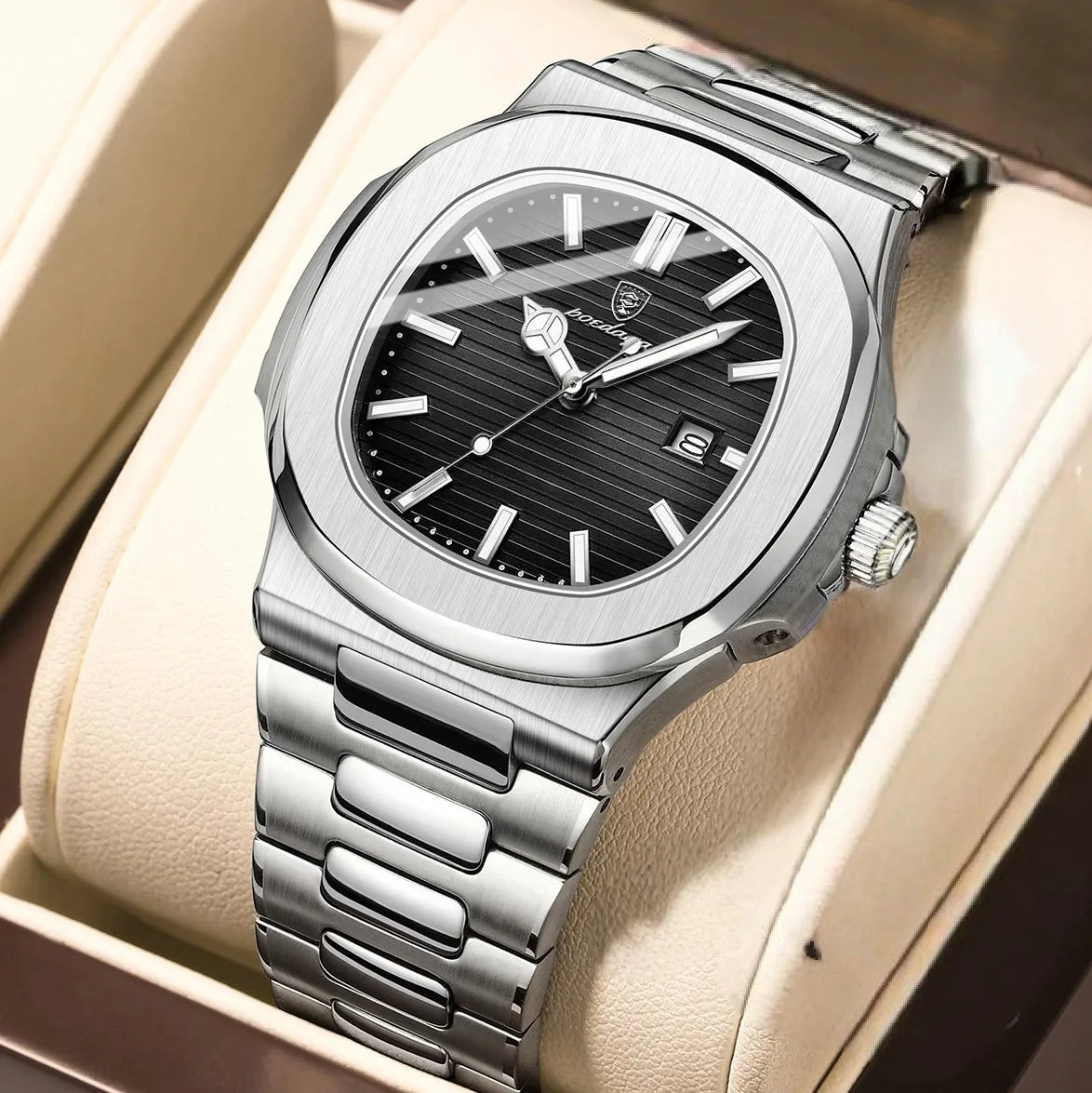 Poedagar 613 Men's Watch Luxury Business Luminous Waterproof Stainless Steel Quartz Watches Montre Homme Office Gift for Men