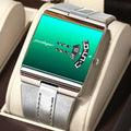 Poedagar 857 Luxury Men Watch Leather Strap Mint Green Mirror Dial Wristwatch Waterproof Daily Wear Watch for Men Factory Direct
