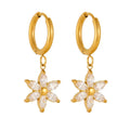Classic Hoop Earrings with 18K Gold Plating and Cubic Zirconia