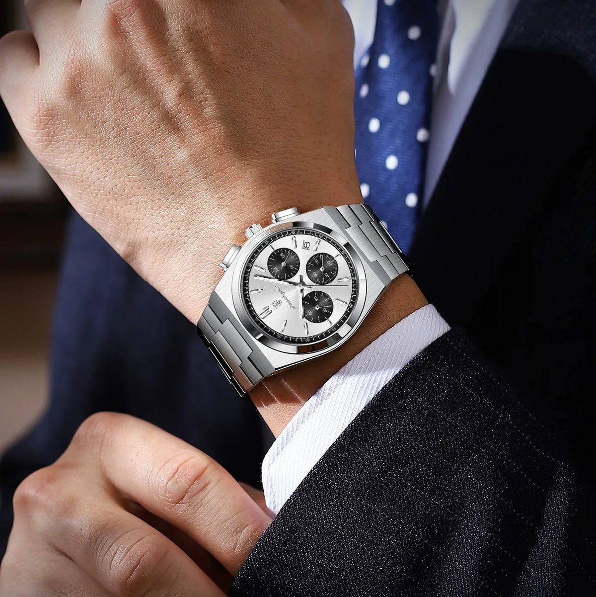 Poedagar 970 Luxury Men Quartz Watch Waterproof Luminous Wristwatch Chronograph Stainless Steel Reloj Montre Homme Watch for Men